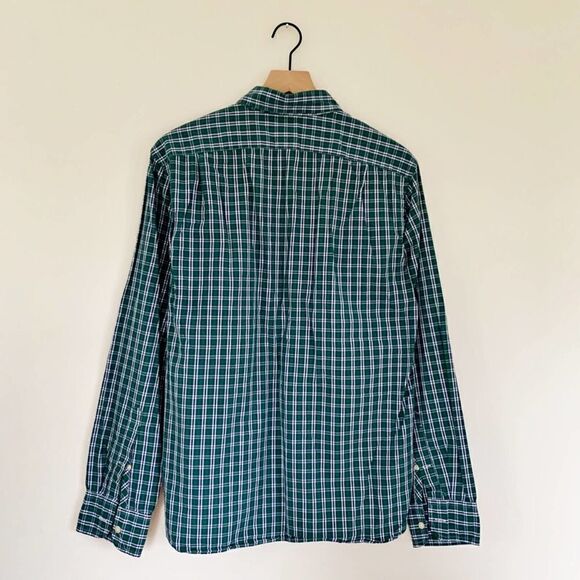 J Crew Slim Fit Button Down Long Sleeve Shirt Plaid Green Size L Casual Work - Picture 4 of 5